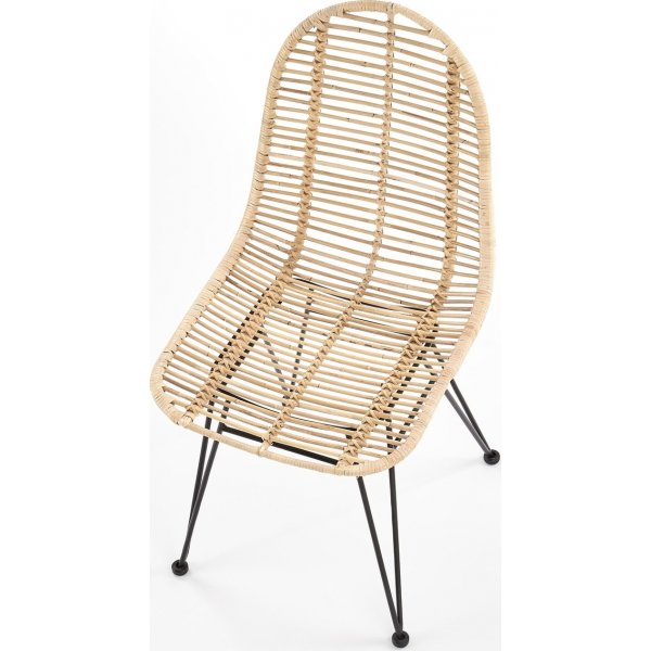 Chaise de salle  manger Juri - Rotin/noir