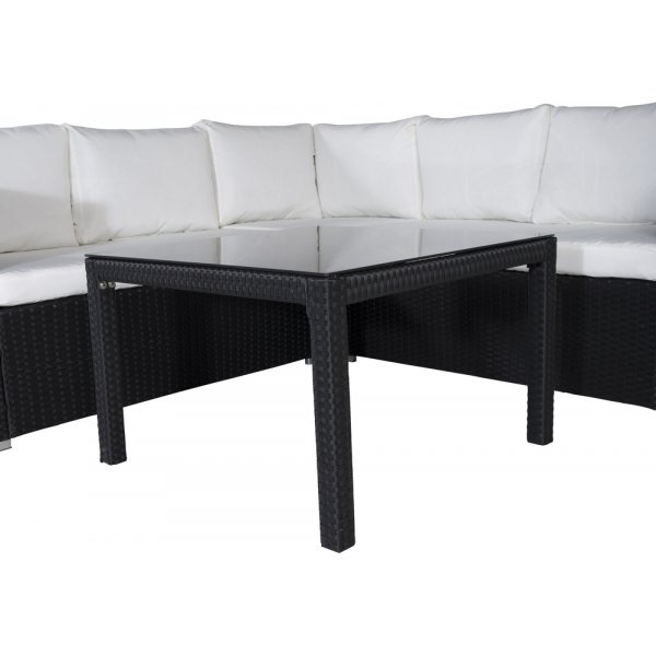 Kuba hörnsoffgrupp - Svart/Vit Kuba hörnsoffgrupp - Svart/Vit