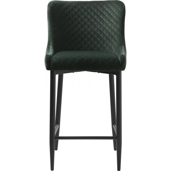 Tabouret de bar Carrie en velours vert SH 77 cm Tabouret de bar Carrie en velours vert SH 77 cm