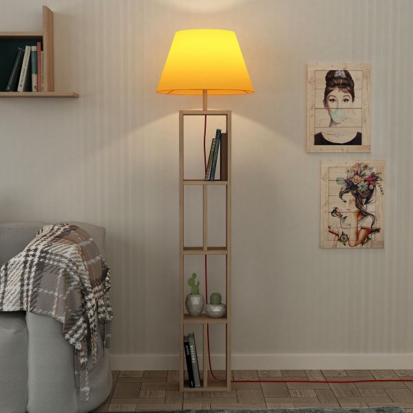 Giorno golvlampa - Sonoma ek/gul