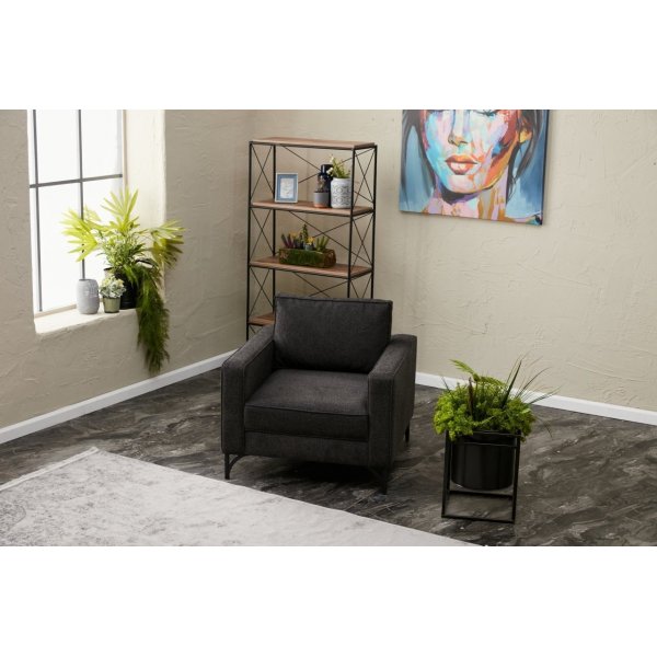 Fauteuil Berlin - Anthracite/noir Fauteuil Berlin - Anthracite/noir