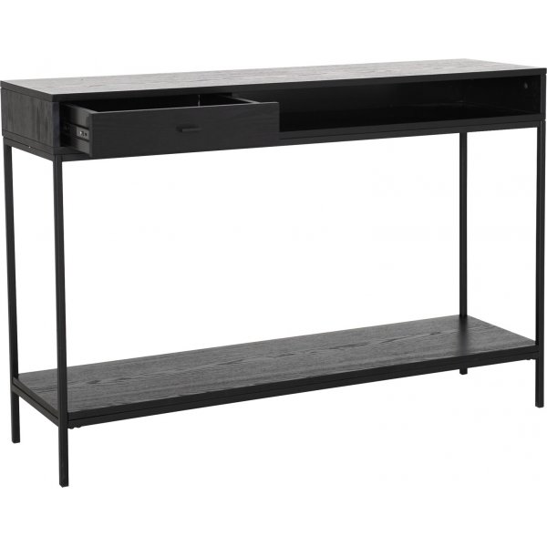 Regal consoletafel 120 x 34 cm - Zwart gelakt essenfineer