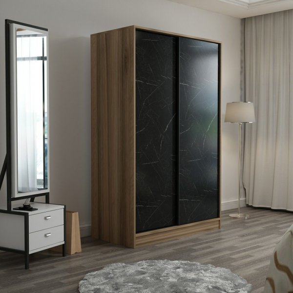 Armoire Kapusta 120 cm - Chêne/pierre Armoire Kapusta 120 cm - Chêne/pierre