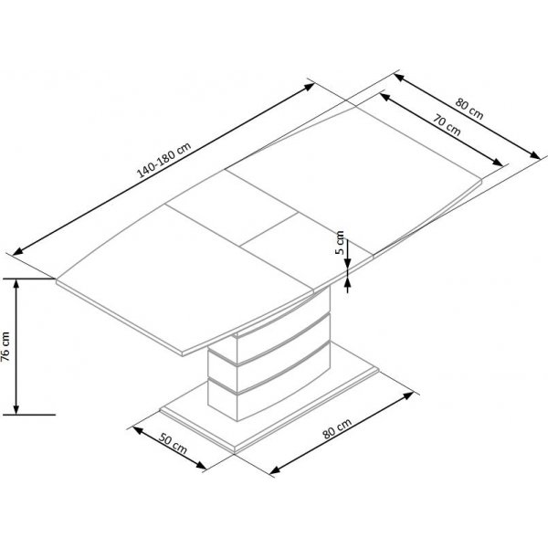 Table à manger extensible Mervin 140-180 cm - Chêne / Blanc brillant Table à manger extensible Mervin 140-180 cm - Chêne / Blanc brillant