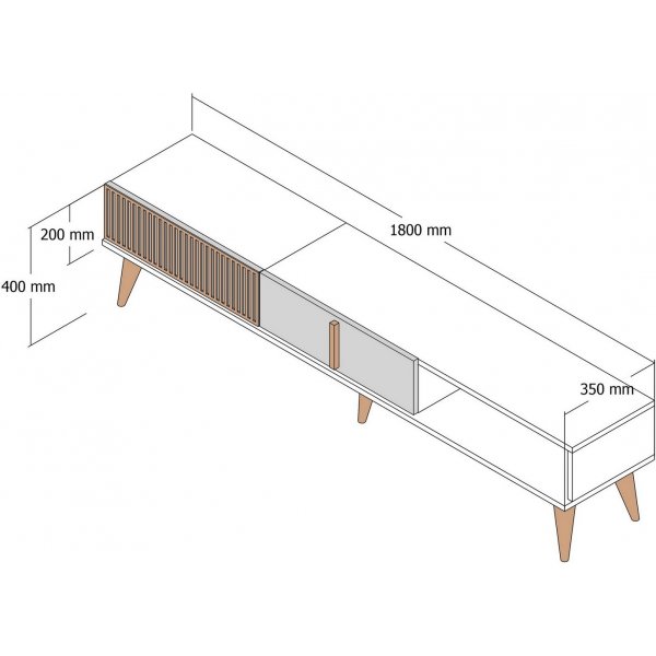 Milan TV-bänk - Valnöt/cream Milan TV-bänk - Valnöt/cream