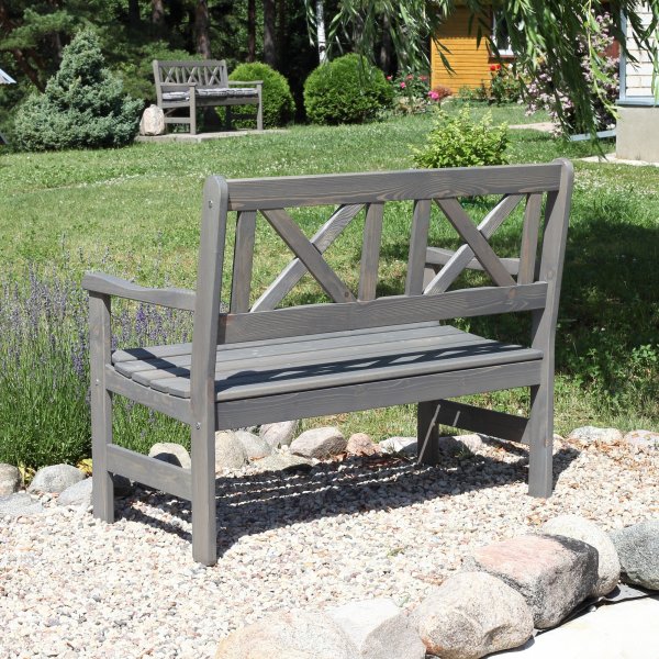 Europe trädgårdsbänk 2-sits - Grå Europe trädgårdsbänk 2-sits - Grå