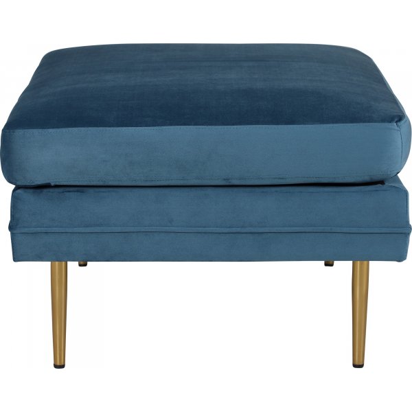 Pouf Savanna - Velours bleu