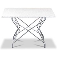 Terrazzo soffbord 75x75cm - Bianco Terrazzo & underrede Star krom Terrazzo soffbord 75x75cm - Bianco Terrazzo & underrede Star krom