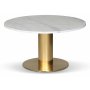 Volgende ronde salontafel in marmer - Geborsteld messing