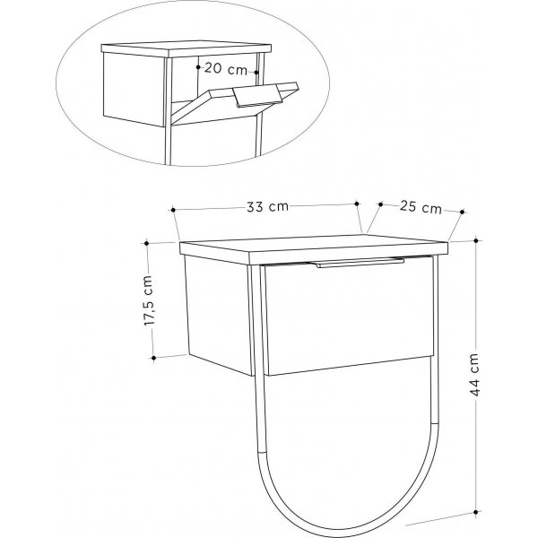 Norfolk sängbord - Ljusbrun Norfolk sängbord - Ljusbrun