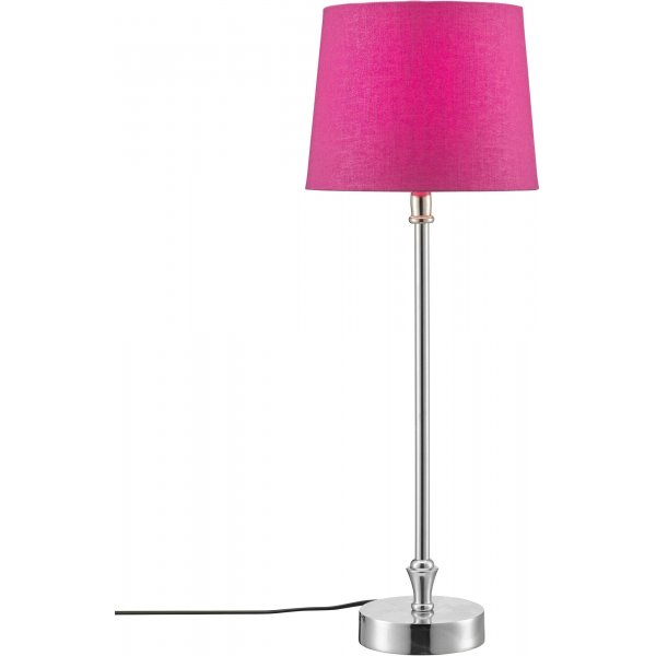 Lampe de table Liam - Fuchsia/chrome - 56 cm Lampe de table Liam - Fuchsia/chrome - 56 cm