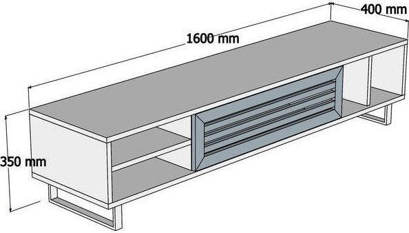 Banc multimdia Eray - Noyer/anthracite