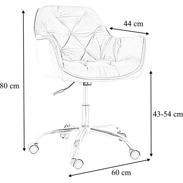 Chaise de bureau Ronnie - Velours rose Chaise de bureau Ronnie - Velours rose