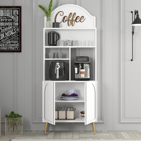 Lyon köksskåp 80 cm - Vit/guld Lyon köksskåp 80 cm - Vit/guld