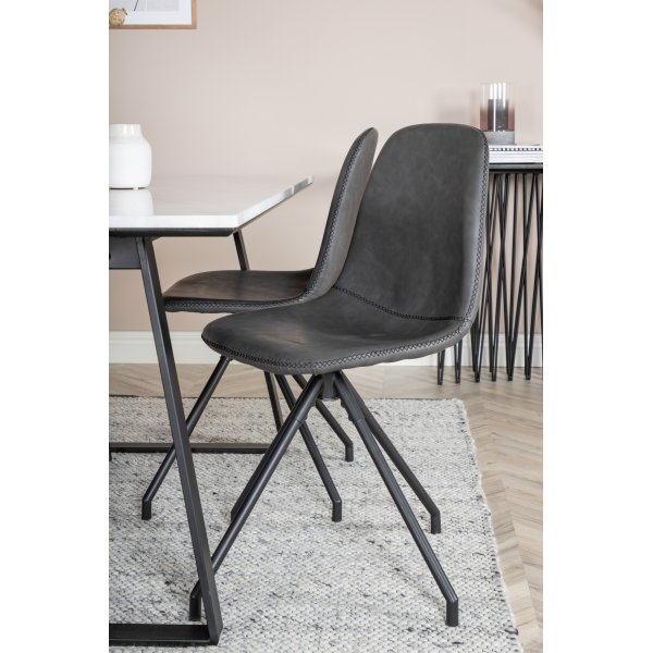Bridge snurrbar matstol - Svart PU Bridge snurrbar matstol - Svart PU