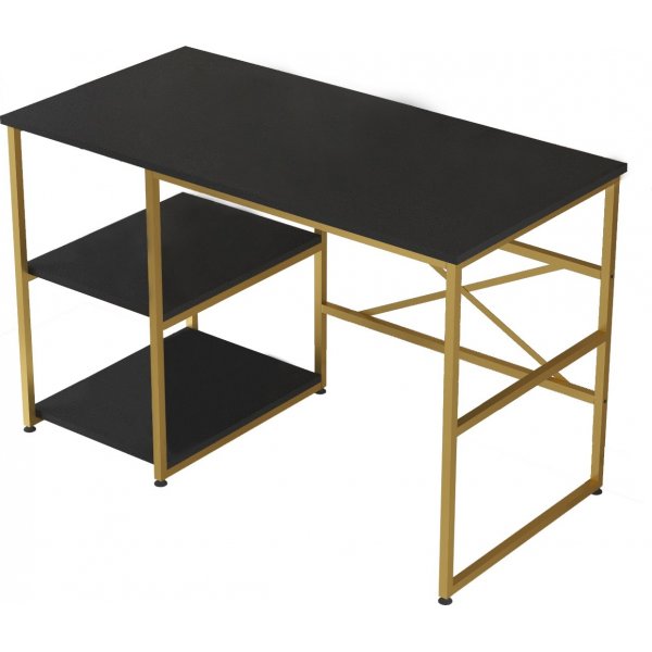 Voyage skrivbord 23, 120 x 60 cm - Svart/guld