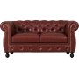 Chesterfield soffa 2-sits i brunt PU