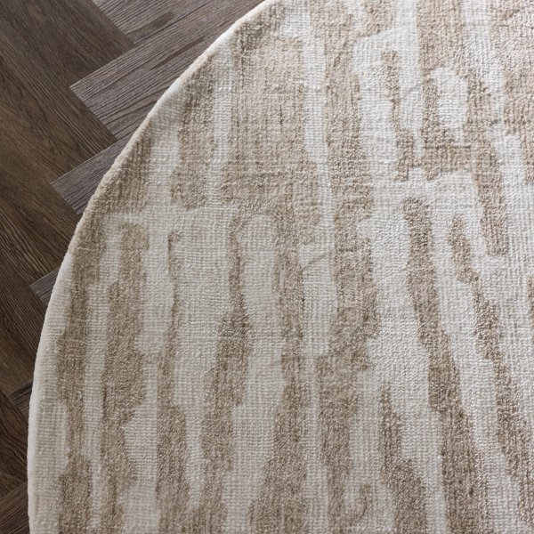 Milos matta Ø200 cm - Beige/vit Milos matta Ø200 cm - Beige/vit