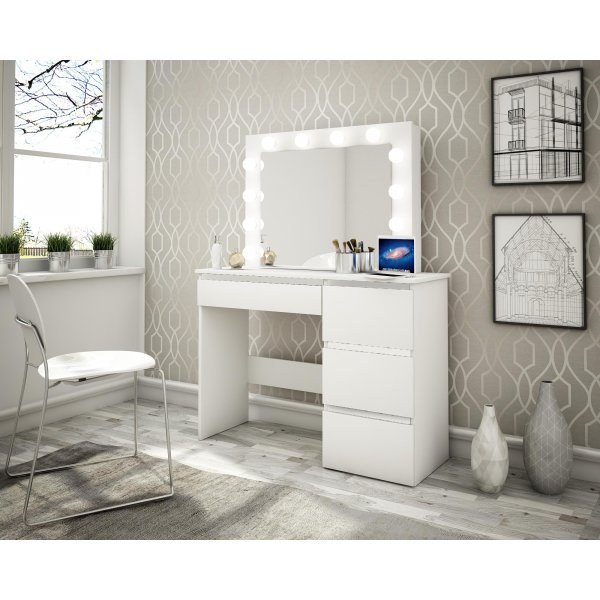 Vanity witte kaptafel met verlichting Vanity witte kaptafel met verlichting