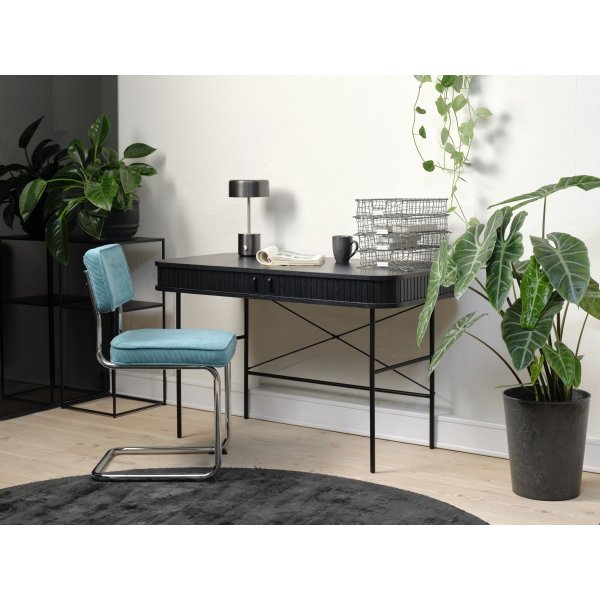 Chaise Aero en velours ctel turquoise