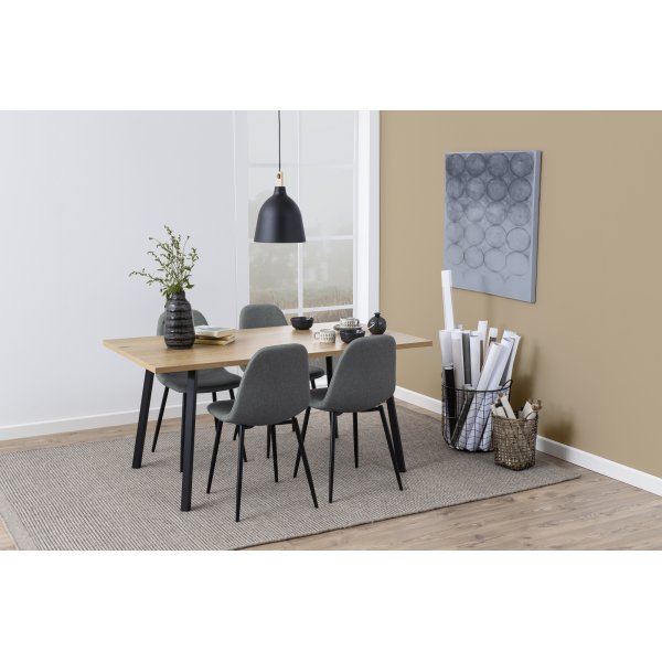 Table  manger Cenny 160 cm - Chne/noir