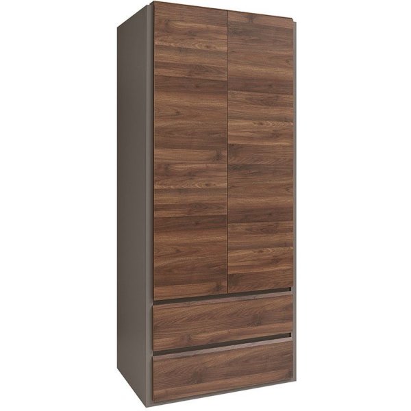 Runsala garderob - Valnöt/grå Runsala garderob - Valnöt/grå