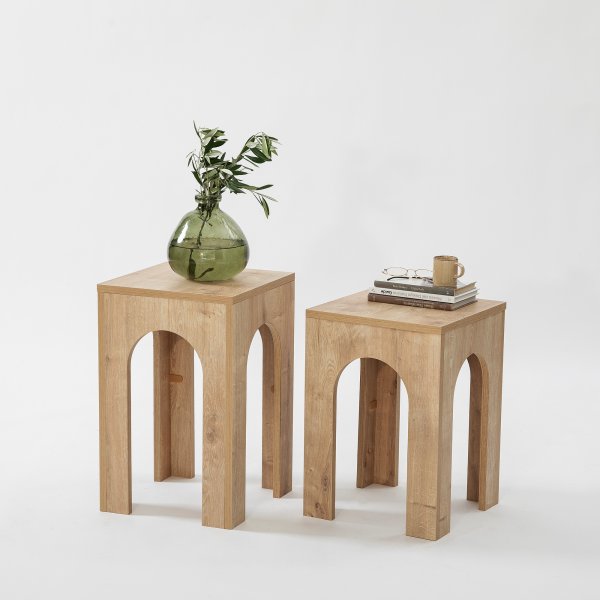 Collesium bijzettafelset 35/35 x 35/35 cm - Eiken Collesium bijzettafelset 35/35 x 35/35 cm - Eiken