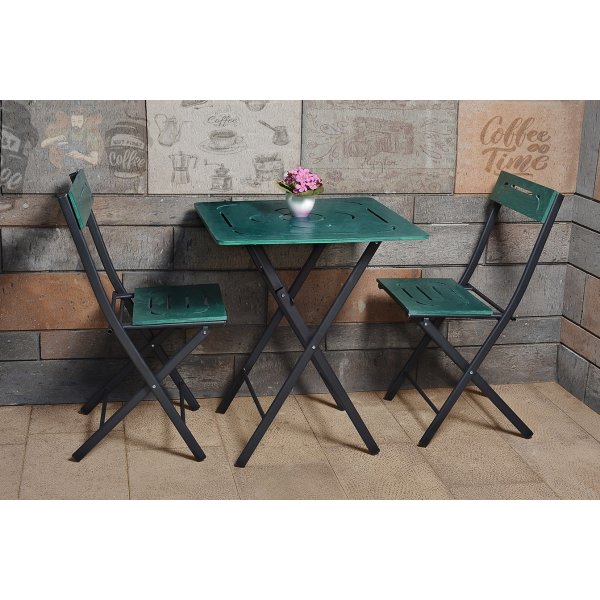 Groupe repas bistrot - Vert/noir + Nettoyage textile pour meubles Groupe repas bistrot - Vert/noir + Nettoyage textile pour meubles