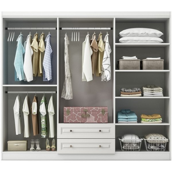 Armoire Inci 210 x 50 x 182 cm - Blanc Armoire Inci 210 x 50 x 182 cm - Blanc