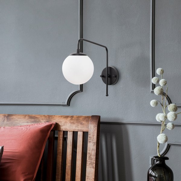 Viran wandlamp 10935 - Zwart/wit