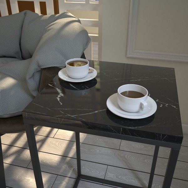 Table d'appoint Pure 35 x 35 cm - Noir/blanc Table d'appoint Pure 35 x 35 cm - Noir/blanc