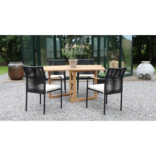 Groupe extrieur; table pliante avec 4 fauteuils Skanr