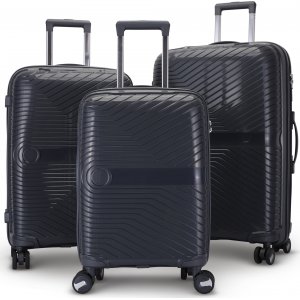 Oslo svart resväska med kodlås set om 3 st kabinväskor