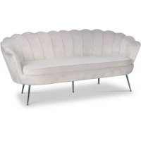 Kingsley 3-sits soffa i sammet - gråbeige / krom