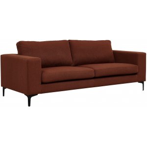 Aspen 3-sits soffa - Roströd chenille + Möbelvårdskit för textilier
