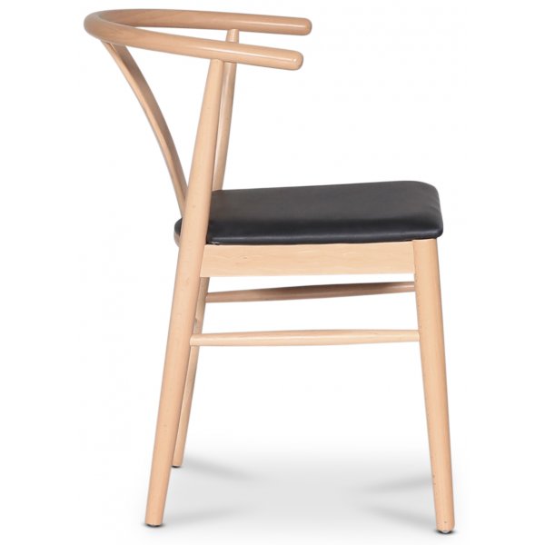 Astrid matstol med svart PU sits Astrid matstol med svart PU sits