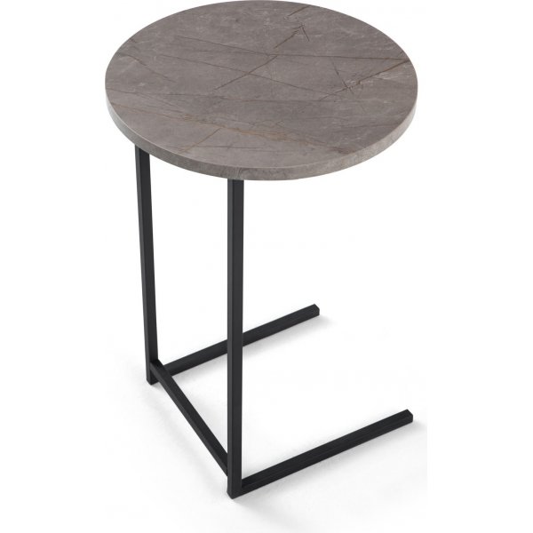 Mitazor sidobord Ø38 cm - Grå marmor/svart Mitazor sidobord Ø38 cm - Grå marmor/svart