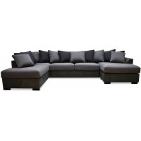 Delux U-soffa med öppet avslut vänster - Grå/Antracit/Vintage Delux U-soffa med öppet avslut vänster - Grå/Antracit/Vintage