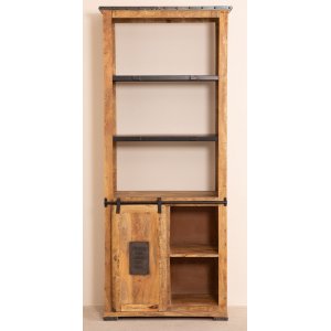 WoodCraft bokhylla med skjutdrr - Vintage / Mango