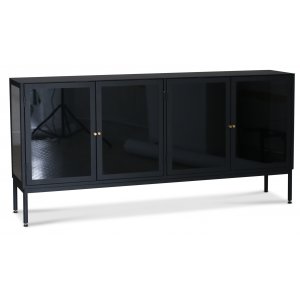 Buffet Revel en tle 4 portes - Noir / Verre teint + Dtachant pour meubles