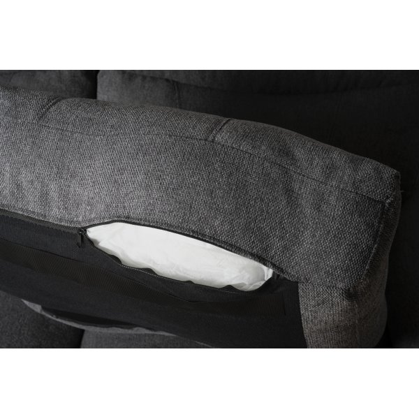 Canap d\\\'angle Salem en tissu gris fonc