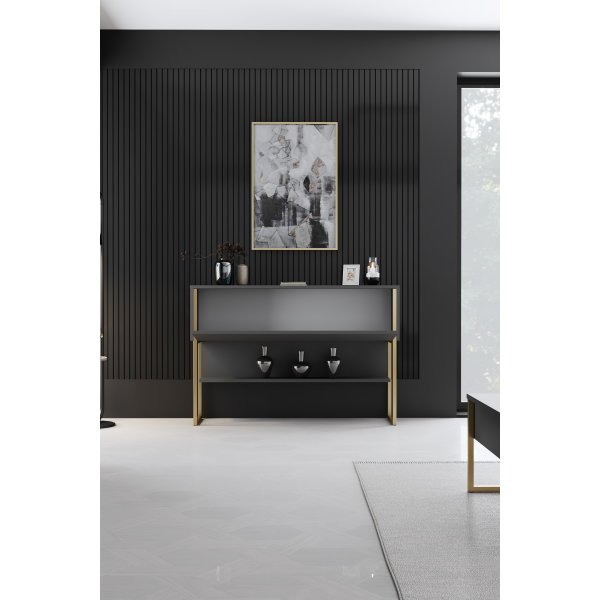 Table relief Lux 120 x 30 cm - Anthracite/or