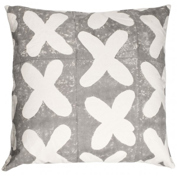 Kuddfodral Bomull 60X60 Grvit kryss - Olsson & Jensen