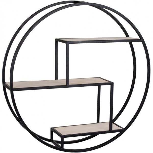 tagre murale ronde - Noir/placage