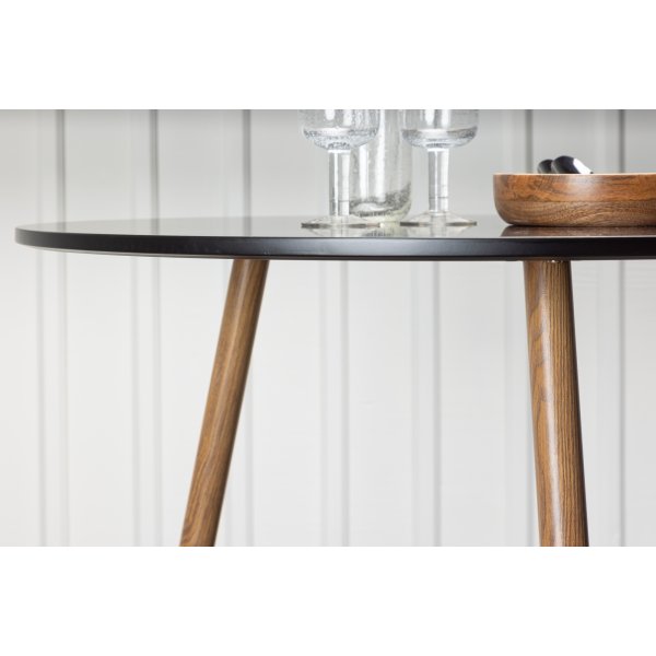 Bridge eettafel Ø90 cm - Zwart/eiken Bridge eettafel Ø90 cm - Zwart/eiken