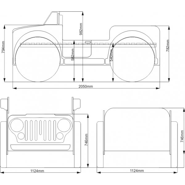 Monstertruck barns�ng - 90 x 190 cm