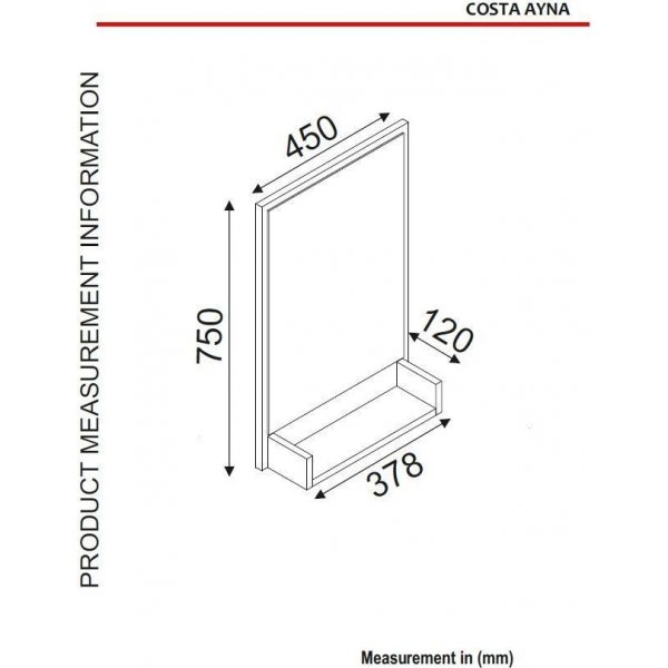 Costa spegel - Svart