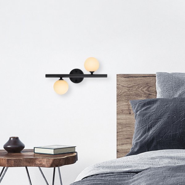 Domino wandlamp 11038 - Zwart/wit