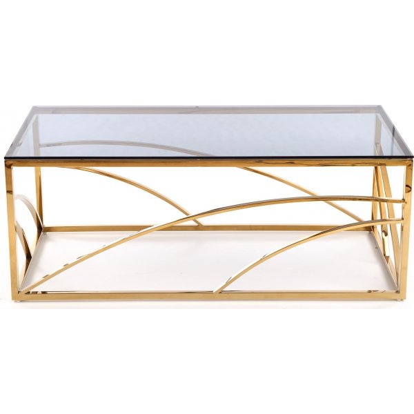 Table basse Kosmos 120 x 60 cm - Verre fumé/or Table basse Kosmos 120 x 60 cm - Verre fumé/or
