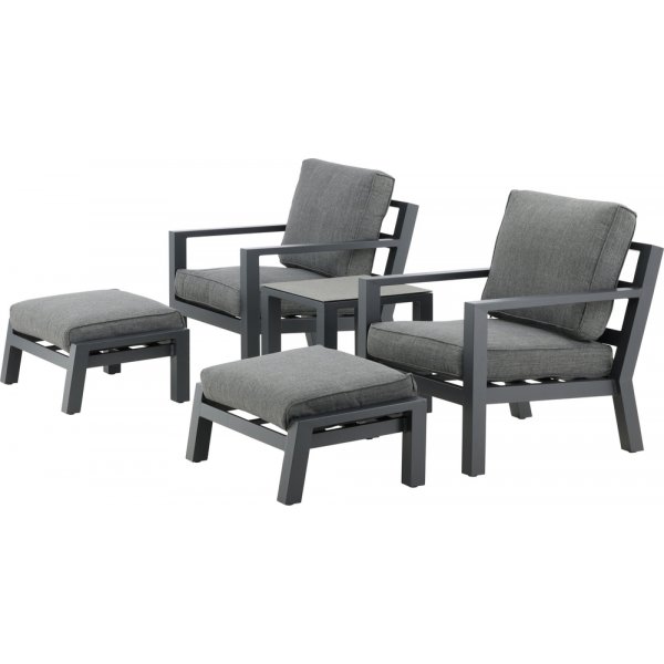 Groupe lounge Barcelona - Noir/gris Groupe lounge Barcelona - Noir/gris